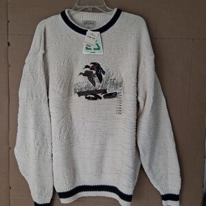 NWT St. John's Bay Shenandoah Flying Geese Sweater Mens Size L-Tall White